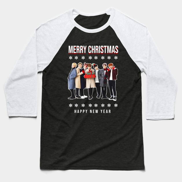 bts xmas Baseball T-Shirt by Nashida Said